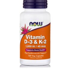 NOW FOODS Vitamin D-3 & K-2 120vcaps