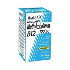 HEALTH AID Metcobin B12 Methylcobalamin 1000μg 60 υπογλωσσια δισκία5019781054022