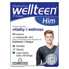 VITABIOTICS Wellteen Him Συμπλήρωμα Ειδικά Σχεδιασμένο για Εφήβους 13 -19 ετών 30Tabs