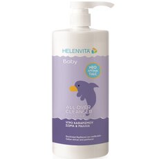  HELENVITA Baby All Over Cleanser 1lt Υγρό Καθαρισμού για Σώμα & Μαλλιά με Άρωμα Talc 1lt, fig. 1 