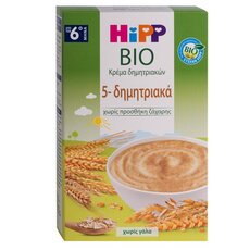  HIPP Bio Κρέμα 5-Δημητριακών 6m+ Χωρίς Ζάχαρη 200gr, fig. 1 