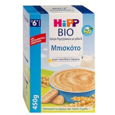  HIPP Bio Κρέμα Δημητριακών με Γάλα & Μπισκότο Χωρίς Προσθήκη Ζάχαρης 6m+ 450gr, fig. 1 