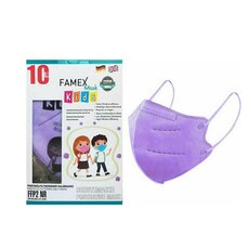  FAMEX Mask Kids Παιδικές Μάσκες Προστασίας μιας Χρήσης FFP2 NR Lilac 10 Τεμάχια, fig. 1 