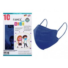  FAMEX Mask Kids Παιδικές Μάσκες Προστασίας μιας Χρήσης FFP2 NR Blue 10 Τεμάχια, fig. 1 