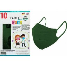  FAMEX Mask Kids Παιδικές Μάσκες Προστασίας μιας Χρήσης FFP2 NR Πράσινο 10 Τεμάχια, fig. 1 