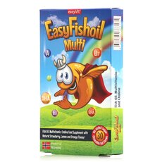  POWER HEALTH EasyVit EasyFishoil Multi Παιδικό Συμπλήρωμα Διατροφής με Ω3 Βιταμίνες και Χολίνη με Γεύση Φράουλα, Λεμόνι και Πορτοκάλι 30 ζελεδάκια, fig. 1 