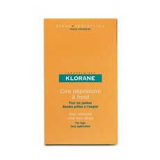  KLORANE Cold Wax Hair Removal Strips with Sweet Almond Ταινίες Αποτρίχωσης με Κερί για Πόδια, 6 Ταινίες, fig. 1 