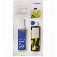  KORRES Promo Cucumber Refreshed Skin με Αντηλιακό Προσώπου & Σώματος SPF50, 150ml & Αφρόλουτρο Αγγούρι Bamboo, 250ml, fig. 1 