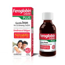  VITABIOTICS Feroglobin Liquid Plus Gentle Iron, Vit D, Ginseng, CoQ10, Συμπλήρωμα Διατροφής Σιδήρου 200ml, fig. 1 
