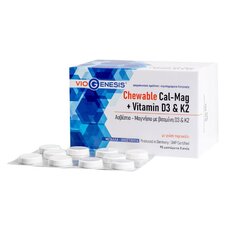  VIOGENESIS Calcium – Magnesium + Vitamin D3 & K2 90 chewable tabs(Με Γεύση Πορτοκάλι), fig. 1 