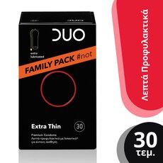  DUO Extra Thin Family Pack #not Πολύ Λεπτά Προφυλακτικά για Προστασία & Απόλαυση, 30τεμ, fig. 1 