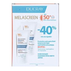  DUCRAY Promo (-40%) Melascreen Protective Anti-spot Fluid SPF50+ Light Cream Λεπτόρρευστη Αντηλιακή Κρέμα κατά των Κηλίδων για Κανονικό & Μικτό Δέρμα, 2x50ml, fig. 1 