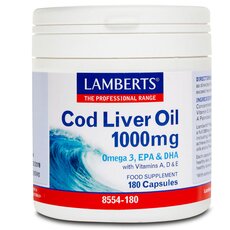 LAMBERTS Cod Liver Oil 1000mg 180 Caps