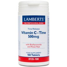 LAMBERTS Vitamin C 500mg Time Release Βιταμίνη C Βραδείας Απελευθέρωσης 100 Ταμπλέτες