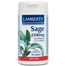 LAMBERTS Sage 2500mg Φασκόμηλο για την Διατήρηση της Μνήμης και την μείωση των Συμπτωμάτων Εμμηνόπαυσης 90 Ταμπλέτες