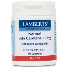 LAMBERTS Beta Carotene natural 15mg β-καροτίνη 90 Κάψουλες