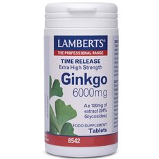 LAMBERTS Ginkgo Biloba Extract 6000mg, 30 Tablets