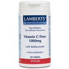 LAMBERTS Vitamin C 1000mg Time Release Βιταμίνη C Βραδείας Απελευθέρωσης 60 Tablets