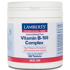 LAMBERTS Vitamin B-100 Complex Σύμπλεγμα Βιταμίνης B 200 Tablets
