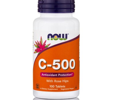 NOW FOODS C-500 with ROSE HIPS 100 Tabs