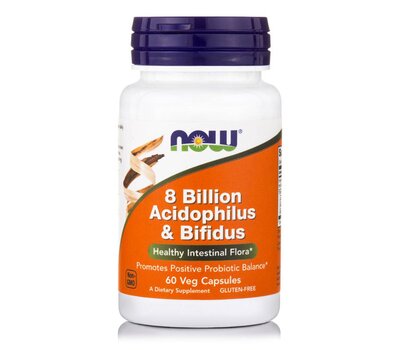 NOW FOODS Acidophilus and Bifidus 8 Billion 60Vcaps