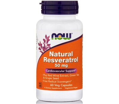 NOW FOODS Natural Resveratrol 50mg 60 Vcaps