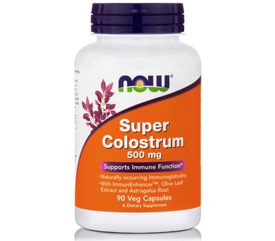 NOW FOODS Super Colostrum w/ Olive Leaf 500mg 90Vcaps