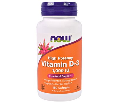 NOW FOODS Vitamin D-3 1000iu 180 softgels
