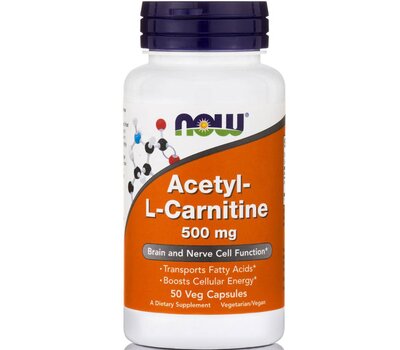 NOW FOODS Acetyl L-Carnitine 500 mg 50Vcaps