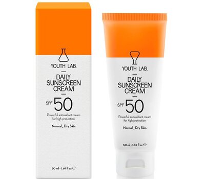 YOUTH LAB Daily Sunscreen Cream Spf 50 Αντιηλιακή κρέμα προσώπου με χρώμα για Κανονικό/Ξηρό Δέρμα 50ml