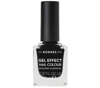 KORRES Gel Effect Nail Colour No. 100 Black Βερνίκι Νυχιών 11ml