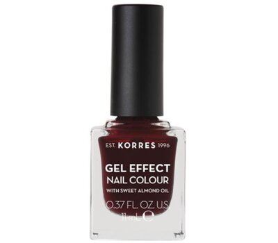 KORRES Gel Effect Nail Colour No. 57 Burgundy Red Βερνίκι Νυχιών 11ml