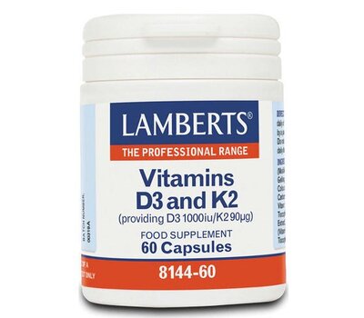 LAMBERTS Vitamins D3 and K2 60caps