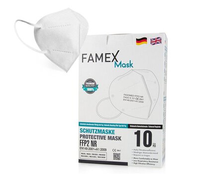  FAMEX Μάσκα Προστασίας FFP2 NR Λευκή 10 τεμάχια, fig. 1 