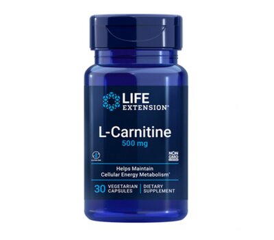  Life Extension L-Carnitine 500mg Ενίσχυση Κυτταρικού Μεταβολισμού 30 Capsules, fig. 1 