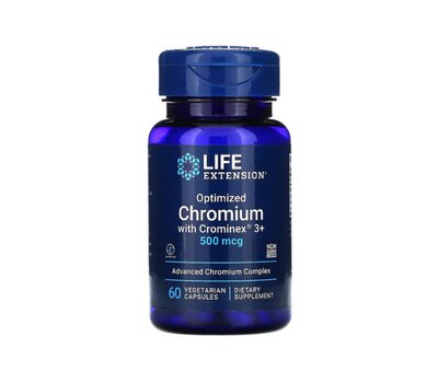  Life Extension Optimized Chromium with Crominex 3+ 500mcg Βελτίωση Μεταβολισμού Γλυκόζης 60caps, fig. 1 