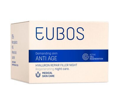 EUBOS Anti Age Hyaluron Repair Filler Night Αντιρυτιδική Κρέμα Νυκτός Με Υαλουρονικό Οξύ 50ml, fig. 1 