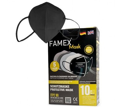  Famex Μάσκα Προστασίας FFP2 σε Μαύρο χρώμα 100τμχ, fig. 1 