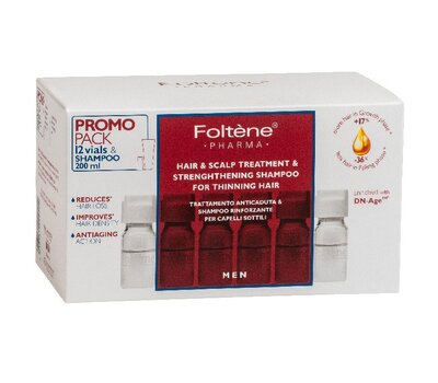  FOLTENE Promo Hair and Scalp Treatment 12 Αμπούλες & Shampoo  200ml , Για Ανδρική Τριχόπτωση, fig. 1 