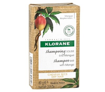  KLORANE Shampoo Bar with Mango Στέρεο Σαμπουάν με Μάνγκο για Ξηρά Μαλλιά, 80gr, fig. 1 