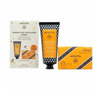  APIVITA Wanna Kiss Your Hand Promo Honey Cream Intensive Moisturizing 50ml & Natural Soap 125gr, fig. 1 