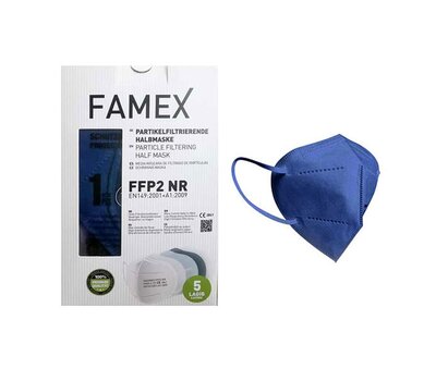  FAMEX Μάσκα Προστασίας FFP2 NR Μπλε Σκούρο 10 τεμάχια, fig. 1 