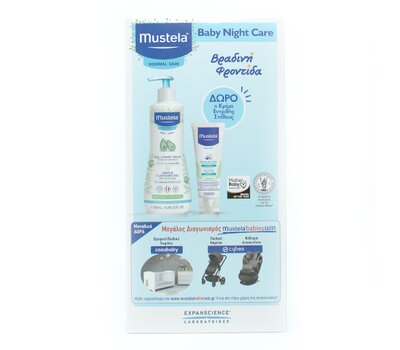  MUSTELA Promo Baby Night Care Gentle Gel Lavant Doux 500ml & Δώρο Soothing Chest Rub Κρέμα Εντριβής Στήθους 40ml, fig. 1 