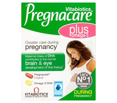  VITABIOTICS Pregnacare Plus Πολυβιταμίνη για την Ομαλή διεξαγωγή της Εγκυμοσύνης & Ωμέγα-3 Λιπαρά Οξέα 2x28Tabs, fig. 1 