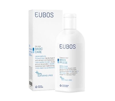  EUBOS Cream Bath Oil Ελαιώδες αφρόλουτρο για τον απαλό, βαθύ καθαρισμό & την περιποίηση του ξηρού δέρματος,200ml, fig. 1 
