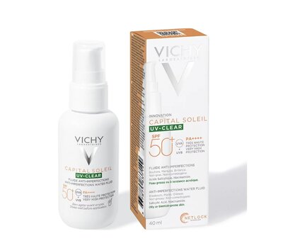  VICHY Capital Soleil UV-Clear Λεπτόρρευστο Αντηλιακό Προσώπου κατά των Ατελειών SPF50, 40ml, fig. 1 