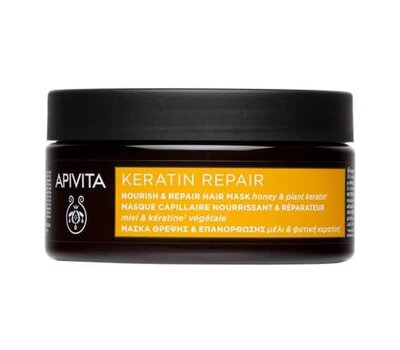  ΑPIVITA Keratin Repair Nourish & Repair Hair Mask Μάσκα Θρέψης & Επανόρθωσης με Μέλι & Φυτική Κερατίνη για Ξηρά Μαλλιά, 200ml, fig. 1 