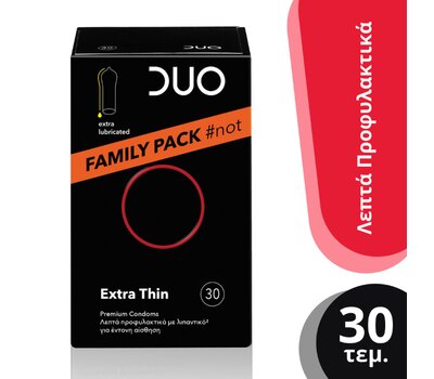  DUO Extra Thin Family Pack #not Πολύ Λεπτά Προφυλακτικά για Προστασία & Απόλαυση, 30τεμ, fig. 1 