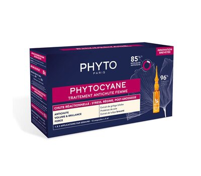  PHYTO Phytocyane Reactional Hair Loss Treatment for Women Αγωγή για την Αντιδραστική Γυναικεία Τριχόπτωση, 12amp x 5ml, fig. 1 