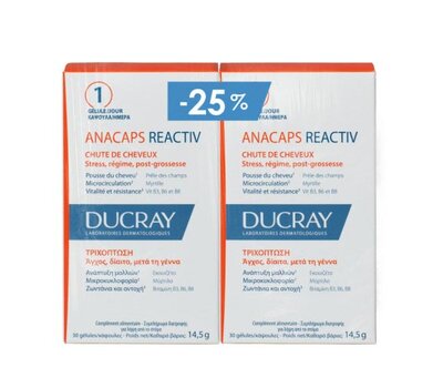  DUCRAY Promo Pack Anacaps Reactiv Κατά της Αντιδραστικής Τριχόπτωσης, 2X30 Κάψουλες, fig. 1 